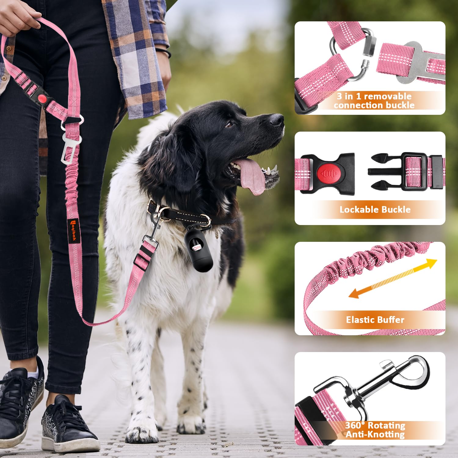 laqibak longe élastique réfléchissante pour promenades nocturnes sécurisées