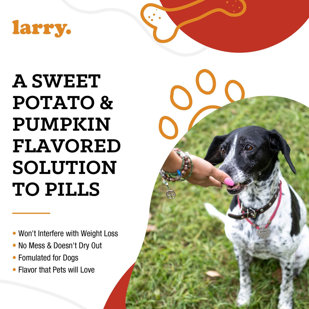 Larry mise en situation gamelle chien acceptant friandise, réduit stress d’administration