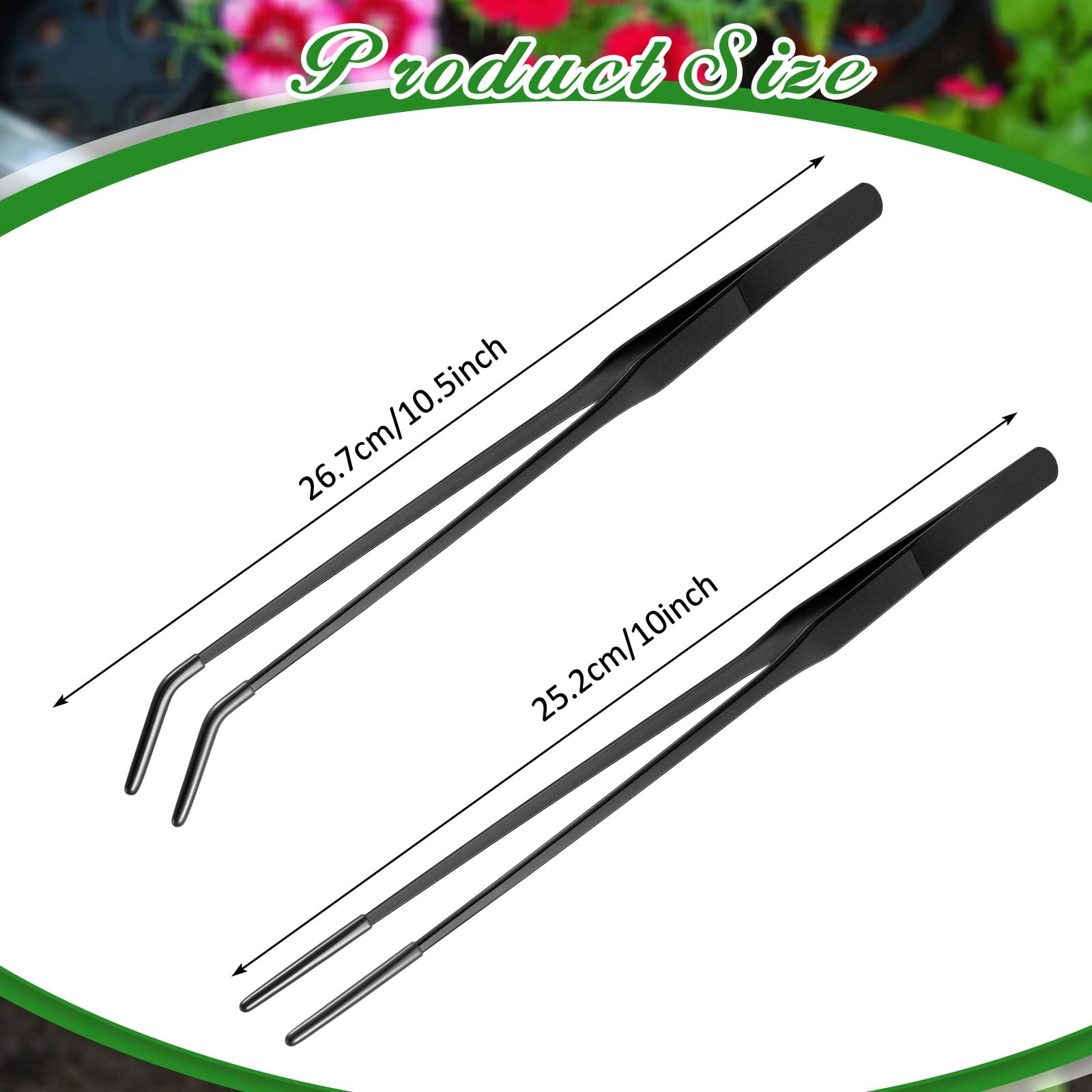 Lasnten pince courbée 10,5" facilitant accès aux coins du terrarium