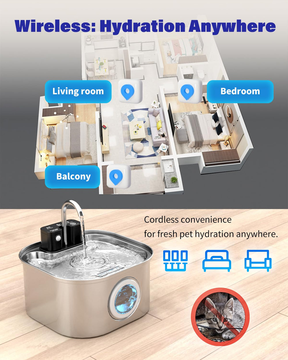 Lawfery vue de haut ouverture de remplissage pratique et sans fuite