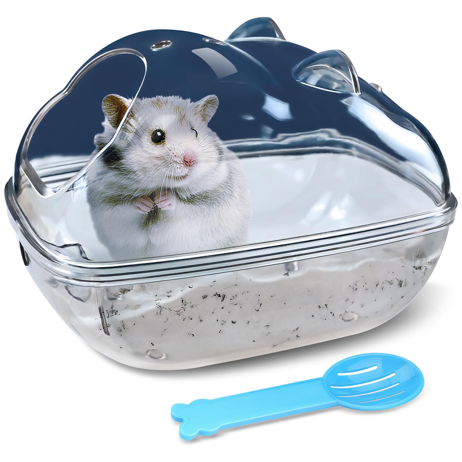 lazYYzal vue de face du bac pour hamster, visibilité totale et confort