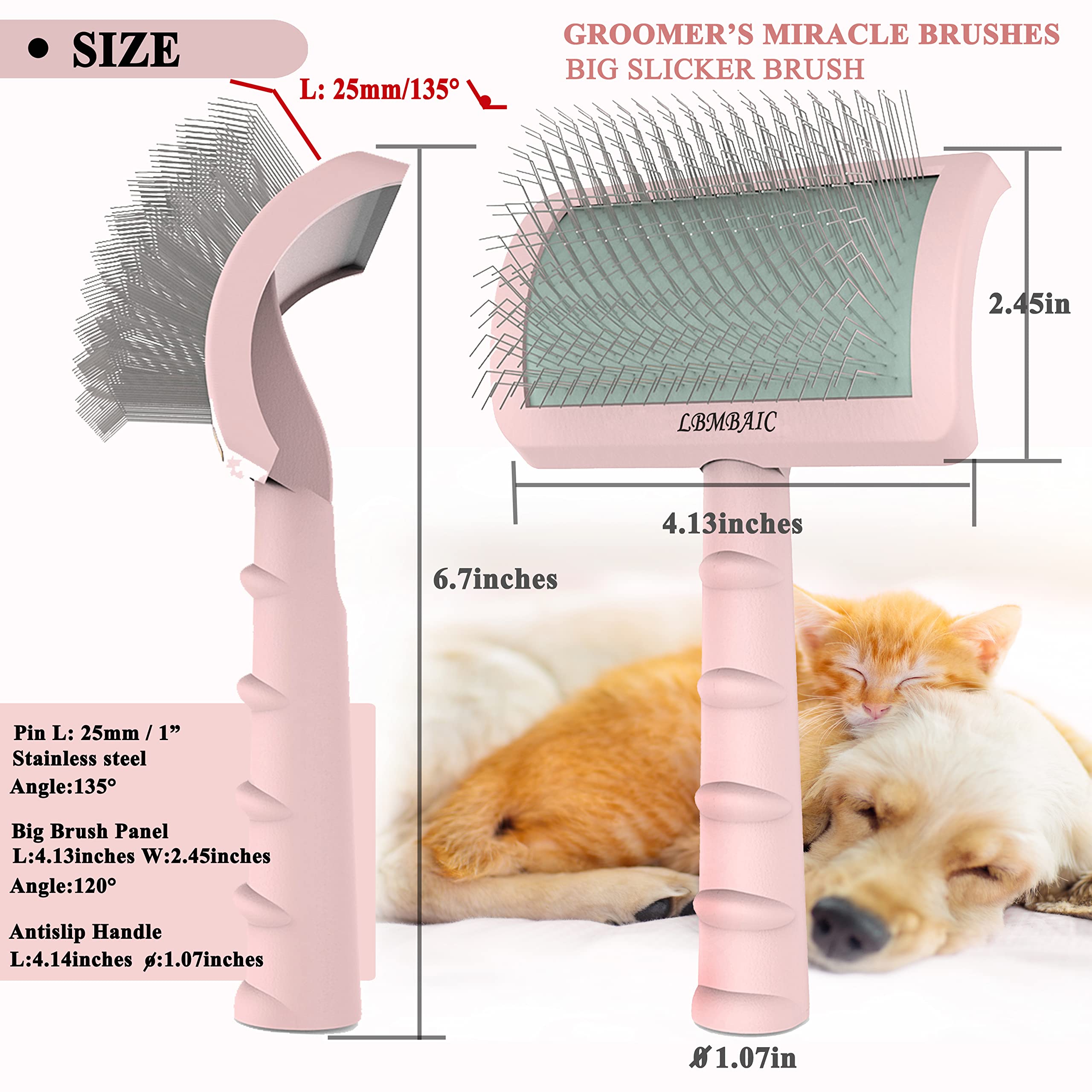 LBMBAIC brosse en usage sur chat démêlage sans tirer
