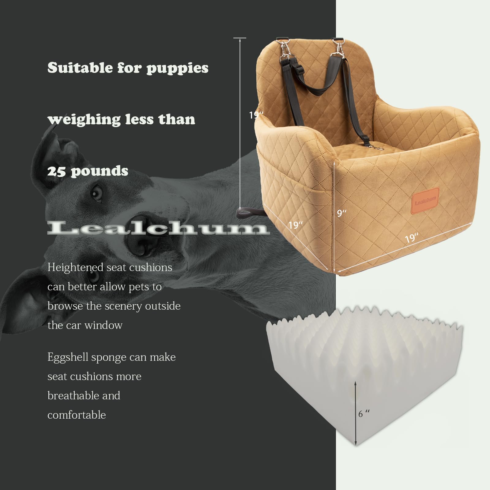 Lealchum détail housse texture ultra‑douce pour confort tactile du chien