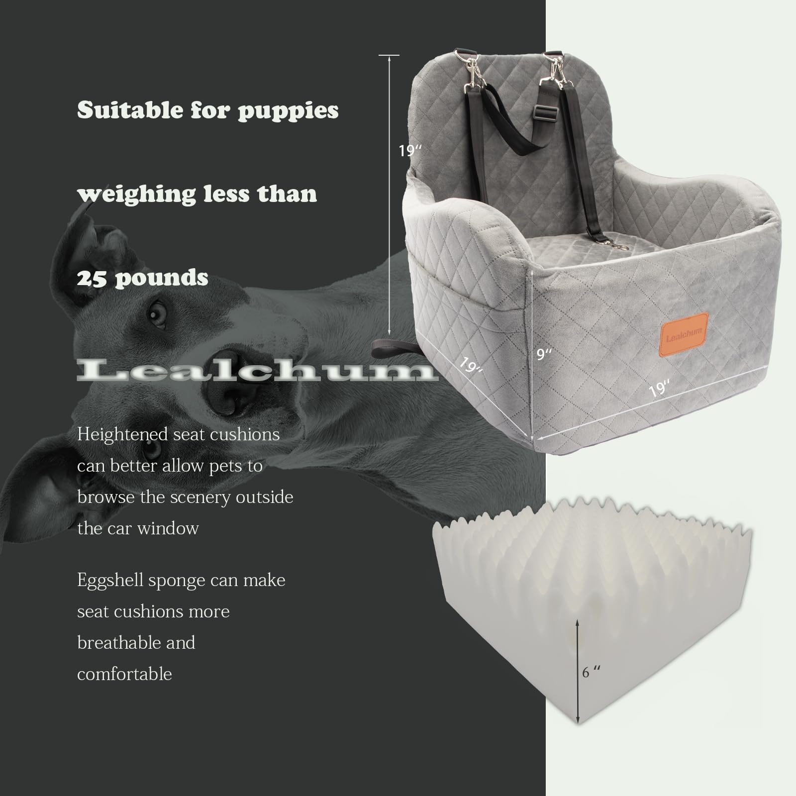 Détail du tissu ultra-doux Lealchum offrant confort et douceur pour le chien