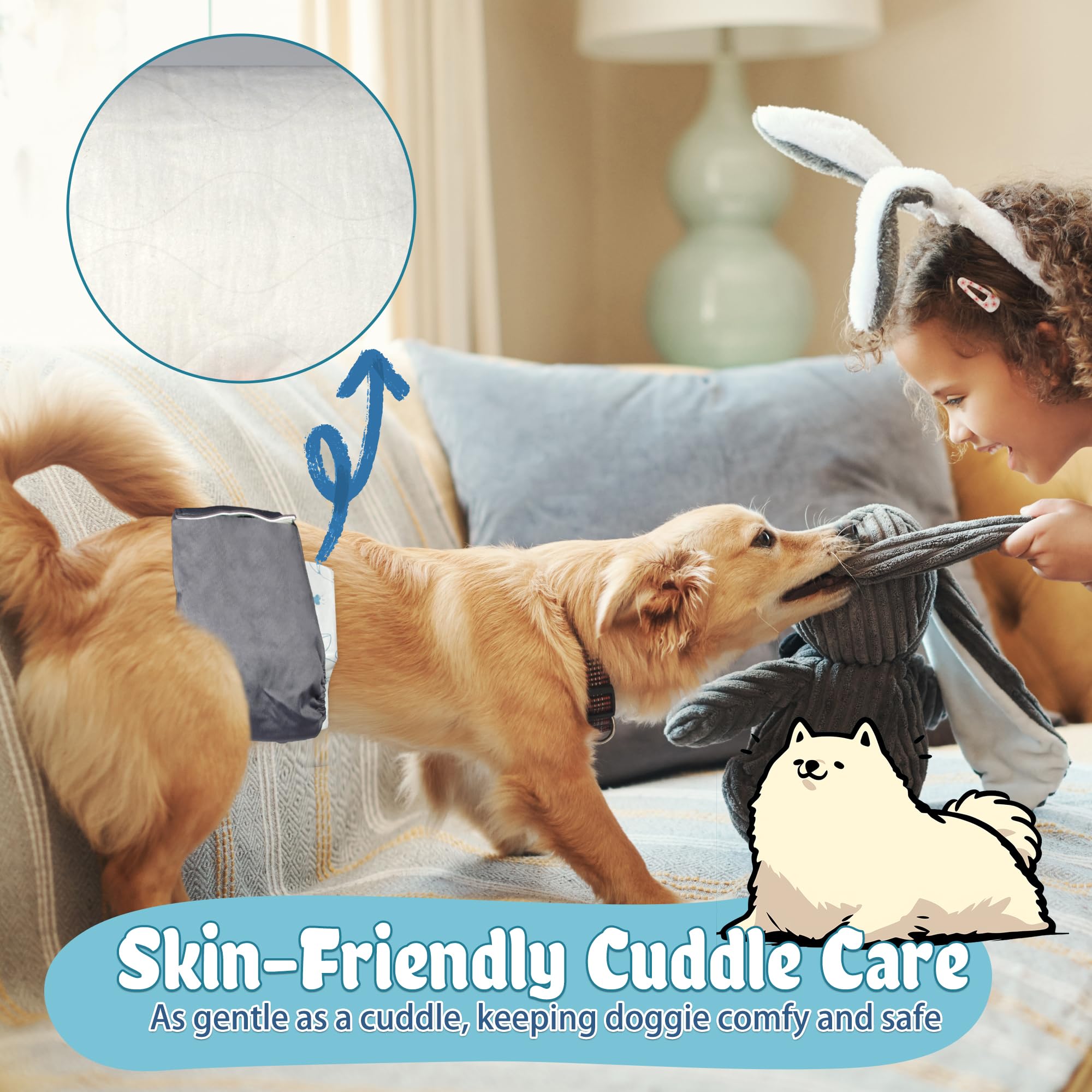 LeapSheep liner inséré dans une belly band pour maintien sans fuite