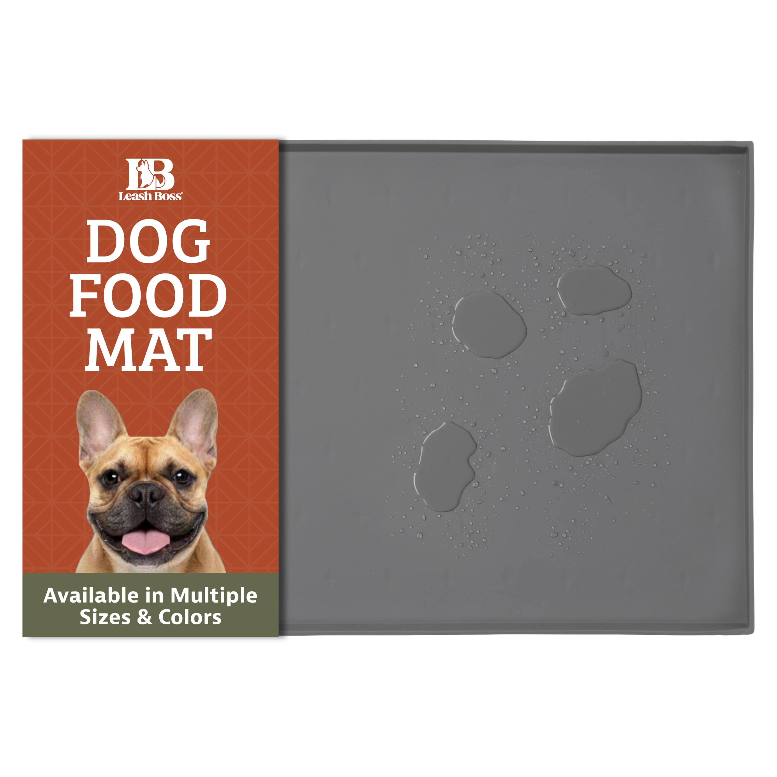 Leash Boss tapis rectangulaire face avant montrant zone repas propre