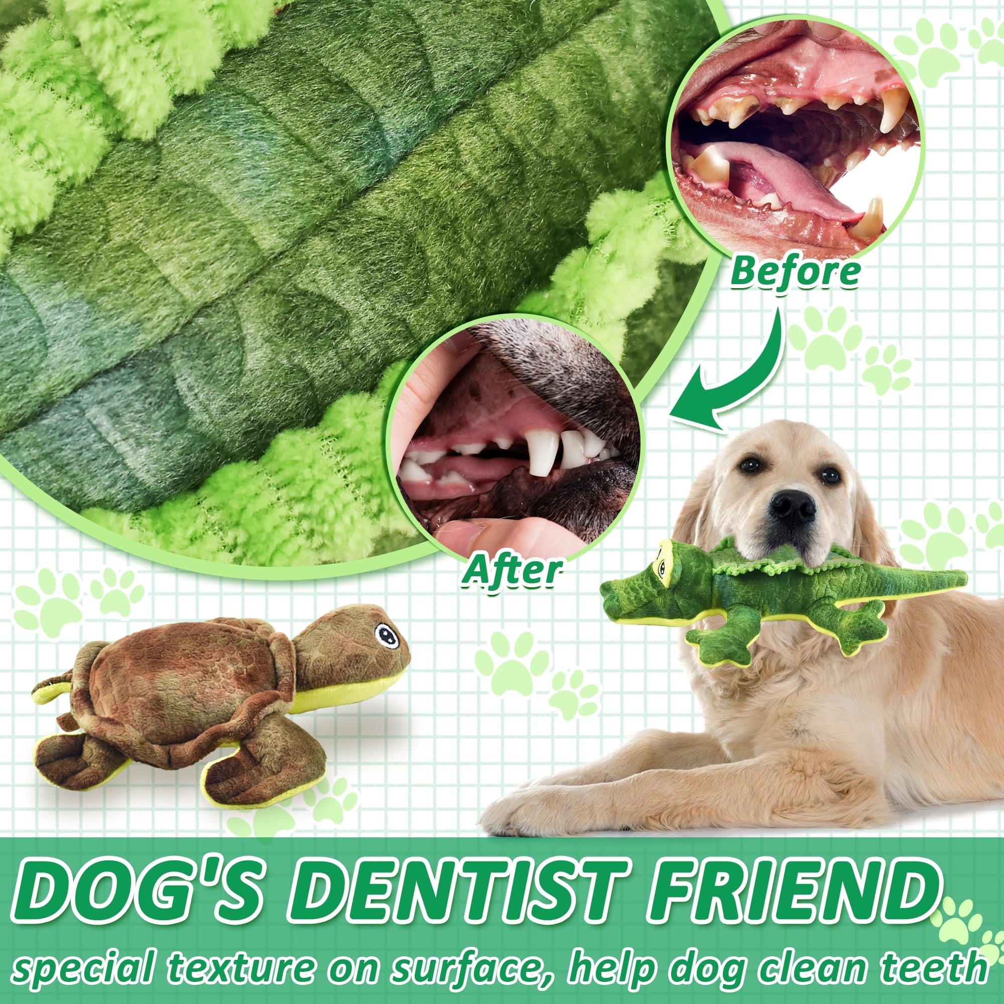 LECHONG alligator tenu en main, prise facile et robuste pour chiots et chiens