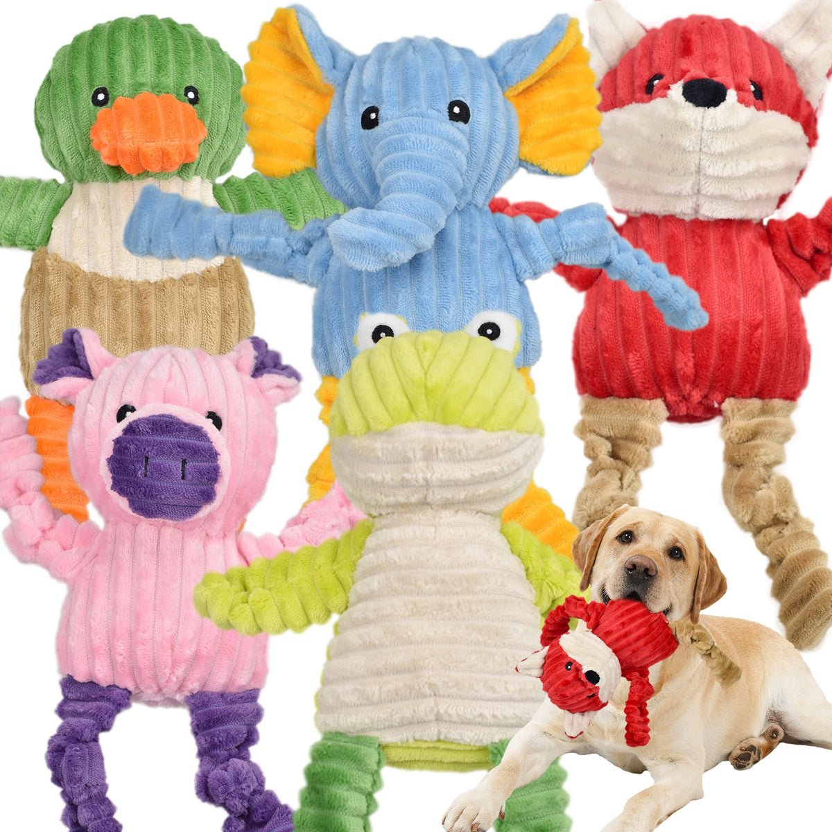 LECHONG pack 5 jouets peluches montrant la variété et l'intérêt