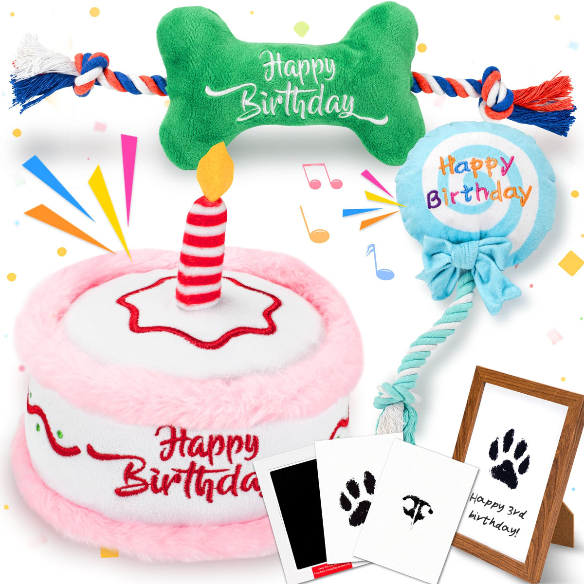 LECHONG coffret complet pour anniversaire chien, souvenir et jeux