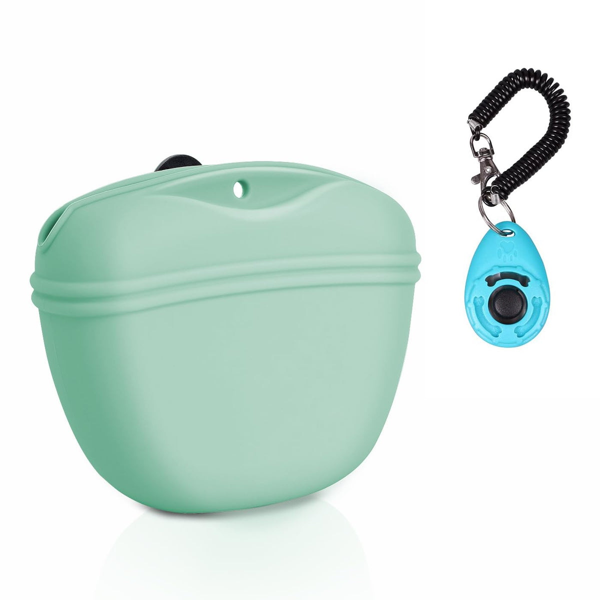 Left&Right pochette devant en egg green montrant rangement pratique