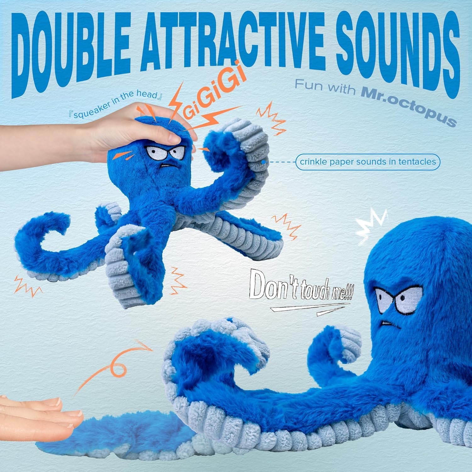 LEGEND SANDY tentacules détaillées montrant crinkle pour stimulation sonore