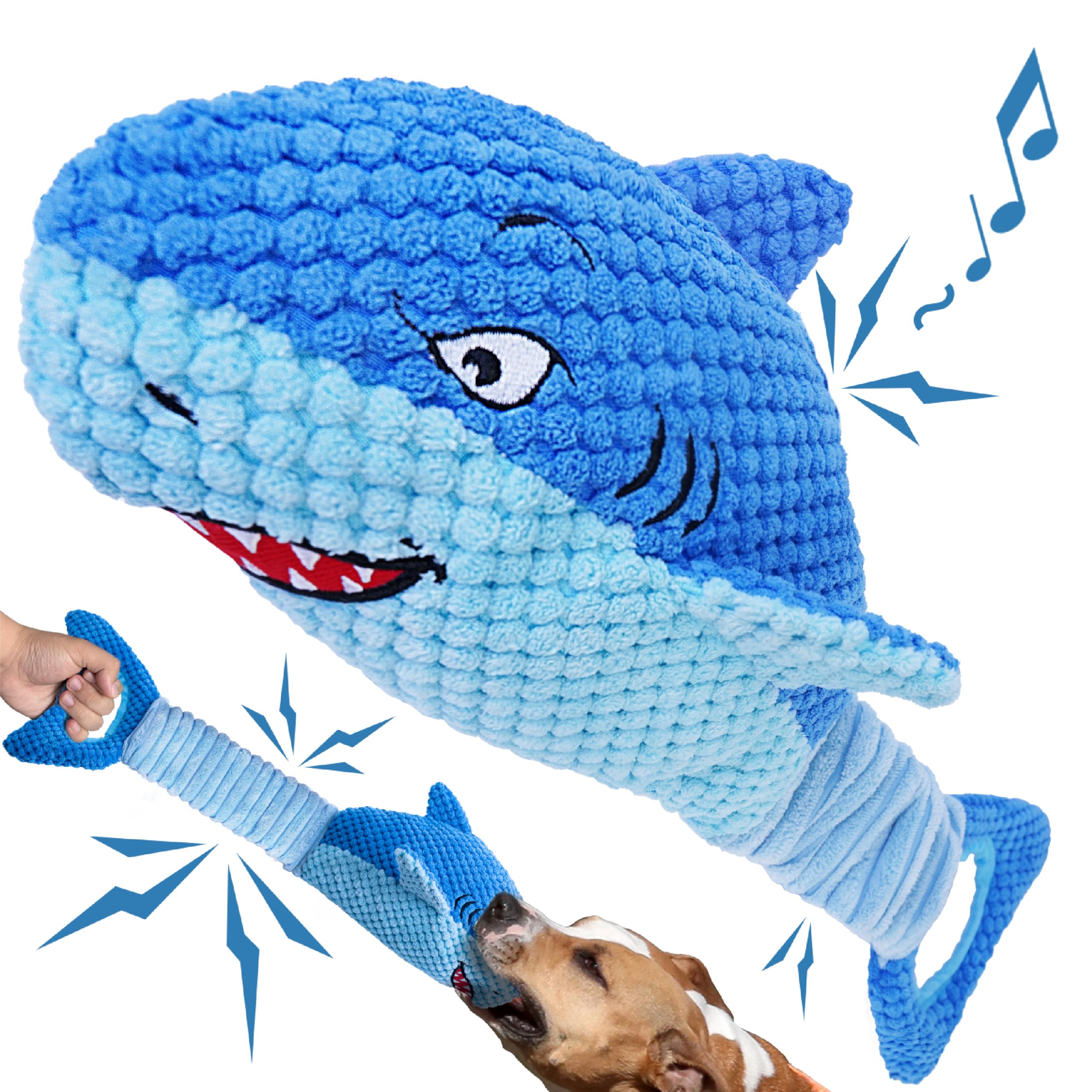 LEGEND SANDY jouet requin face avant, attire le chien pour jouer