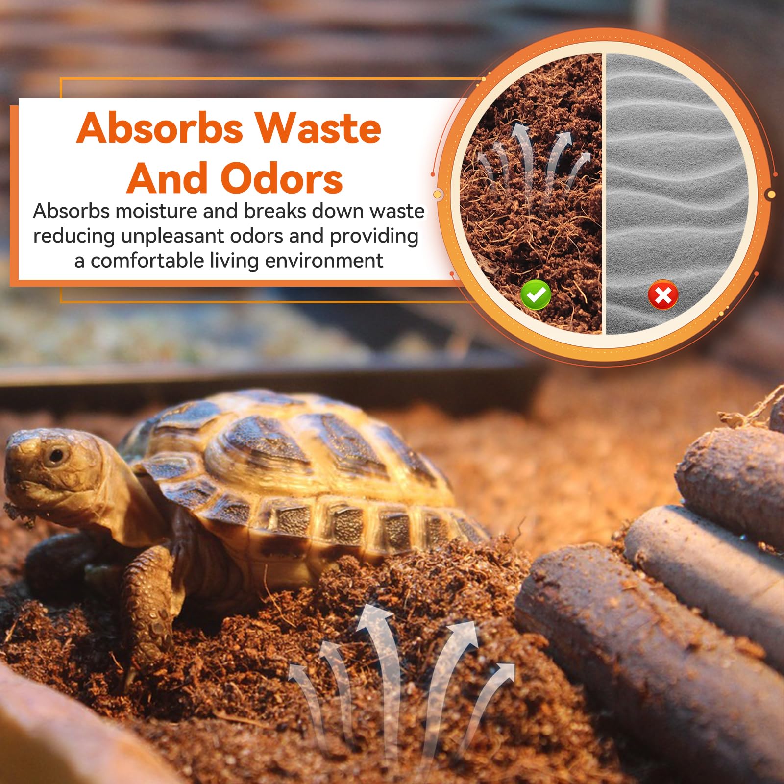 Legigo substrat dans terrarium favorisant fouilles et cachettes naturelles
