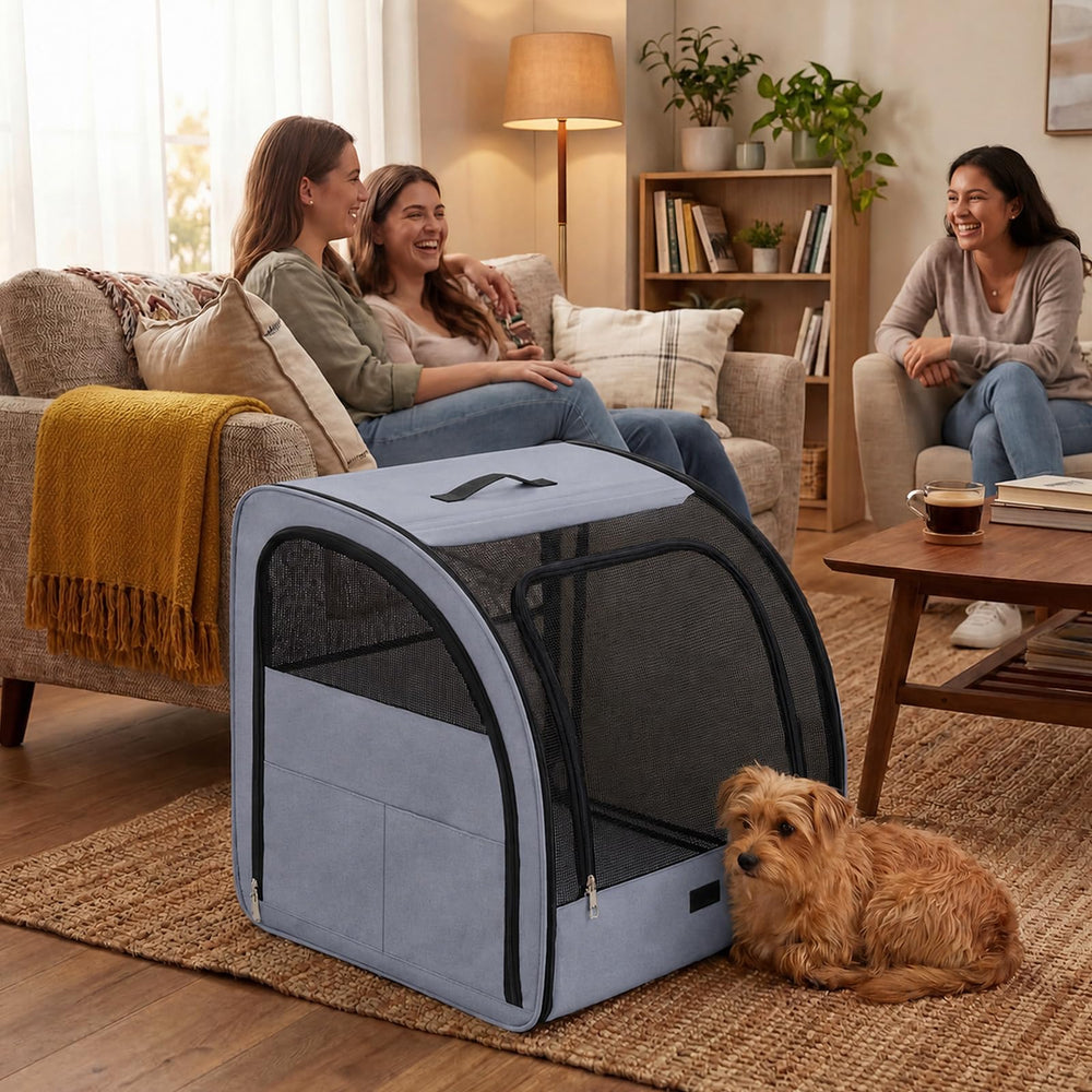Leinuosen plié et rangé dans son sac, gain de place pour coffre