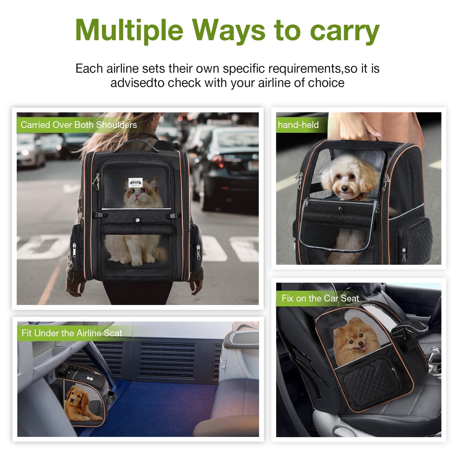 Lekebobor poches latérales pratiques pour transporter friandises et accessoires