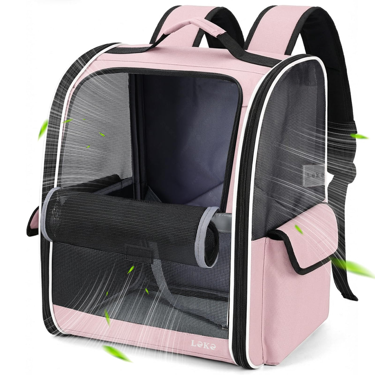 Lekereise sac à dos face avant montrant ventilation et fermetures sécurisées