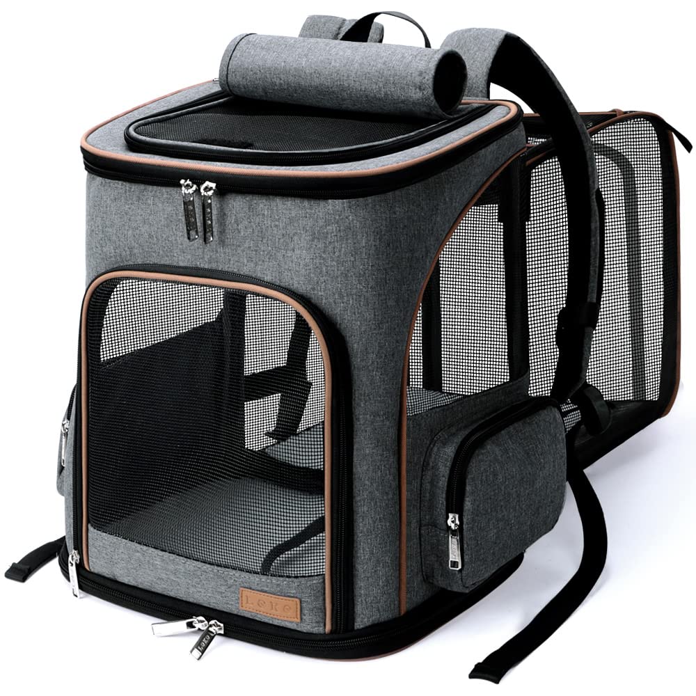 Lekereise sac à dos avant gris montrant design et ouverture supérieure bénéfice confort
