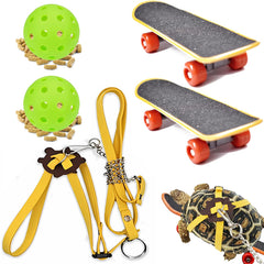 Lengnuantazhi pack face avant montrant laisse, skateboards et balles pour jouer