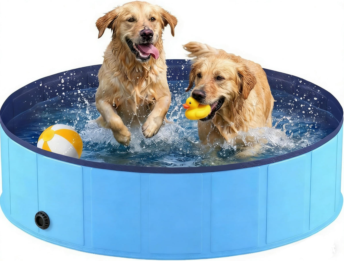 Lesguyor devant packaging montrant la piscine prête à l'emploi et facile à installer