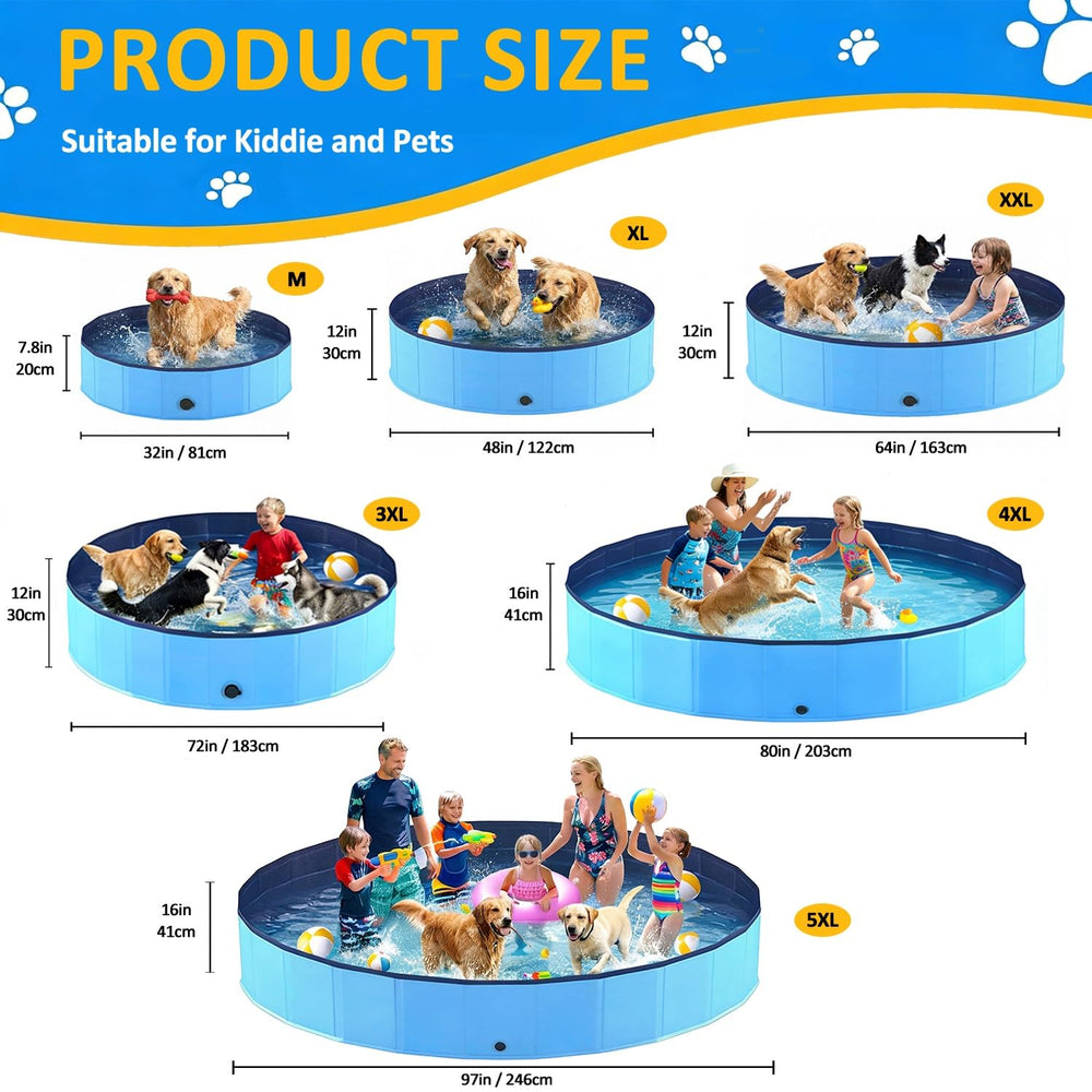 Lesguyor chien dans la piscine portable pour jeu et rafraîchissement extérieur