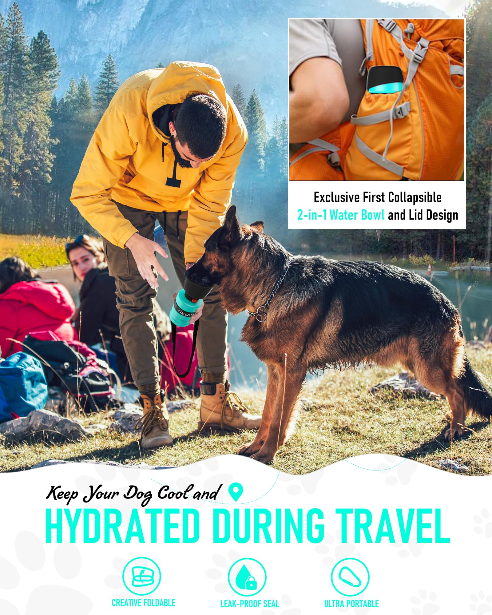 lesotc bouteille en usage lors d'une promenade pour hydratation rapide