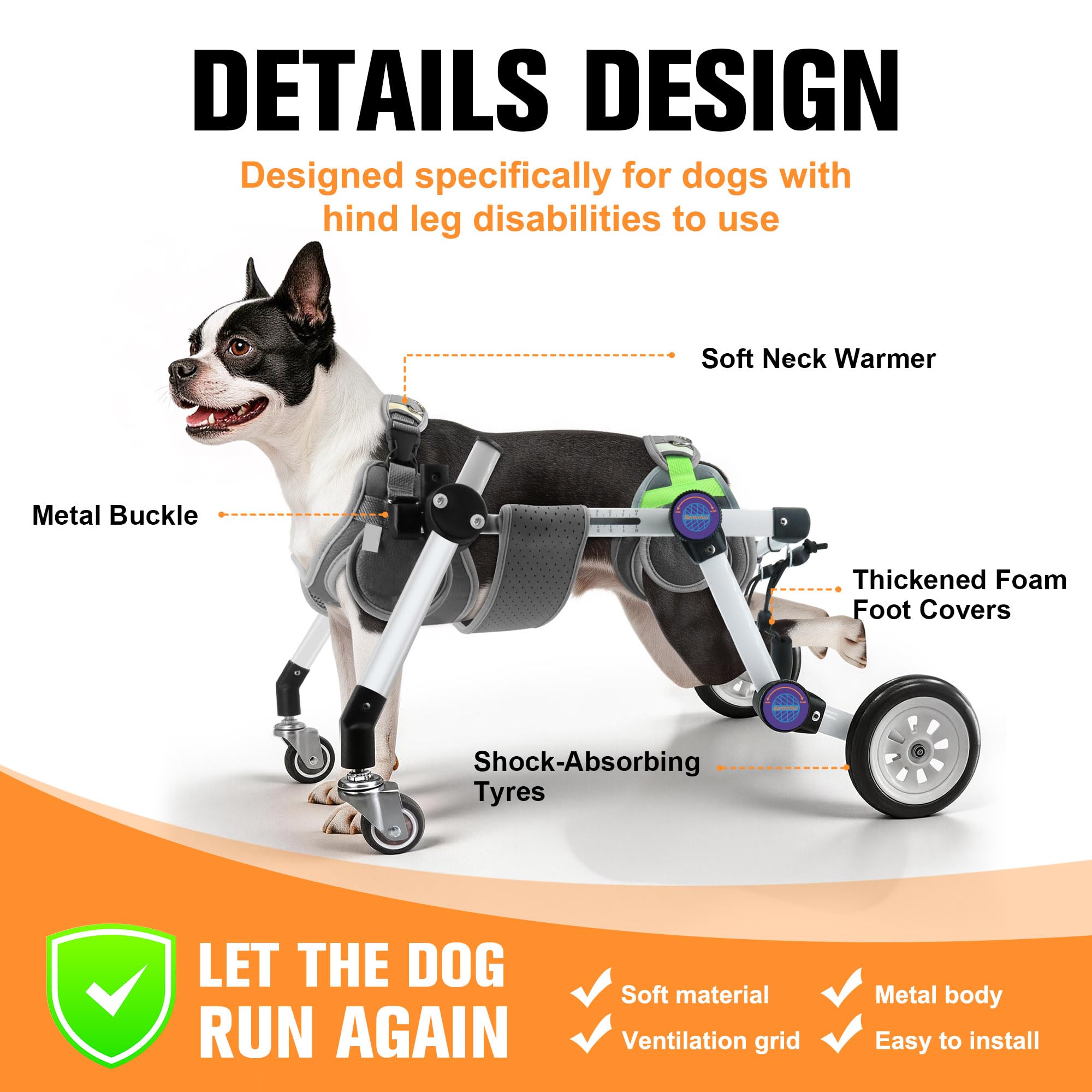 LetPetRun chien utilisant le chariot en extérieur pour mobilité retrouvée