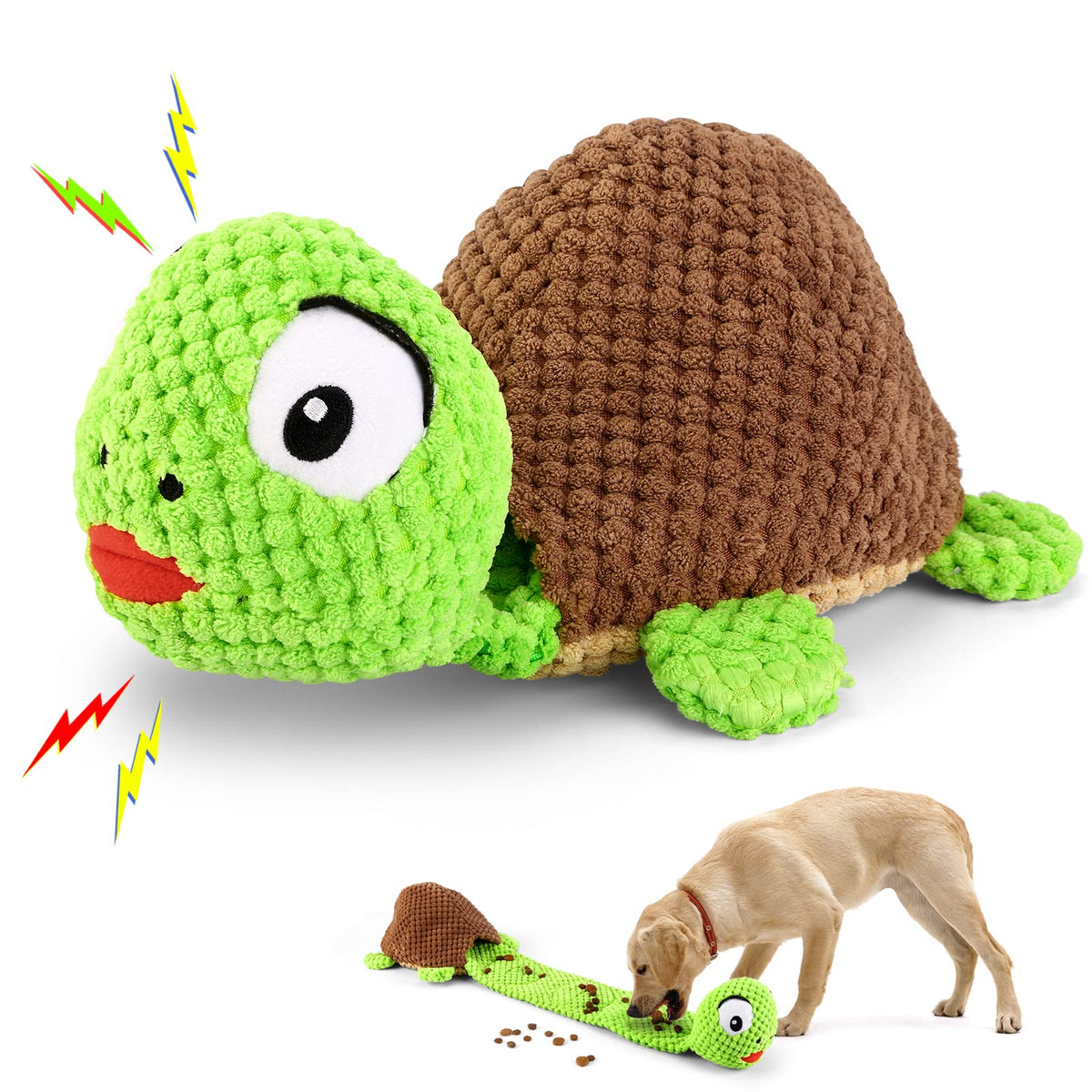 Letsmeet peluche face avant montrant la forme attrayante pour chien, stimule le jeu