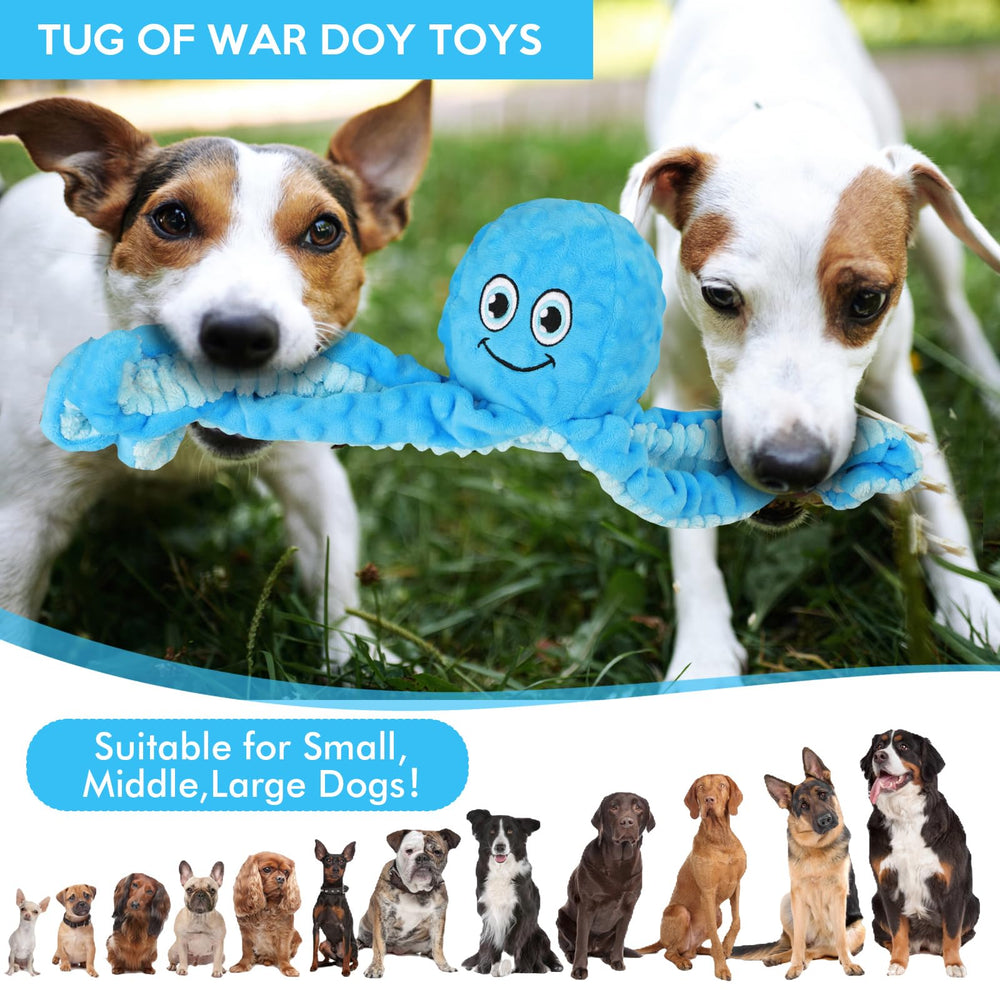 Letsmeet tête du poulpe avec sifflet visible, produit un son engageant pour chiots