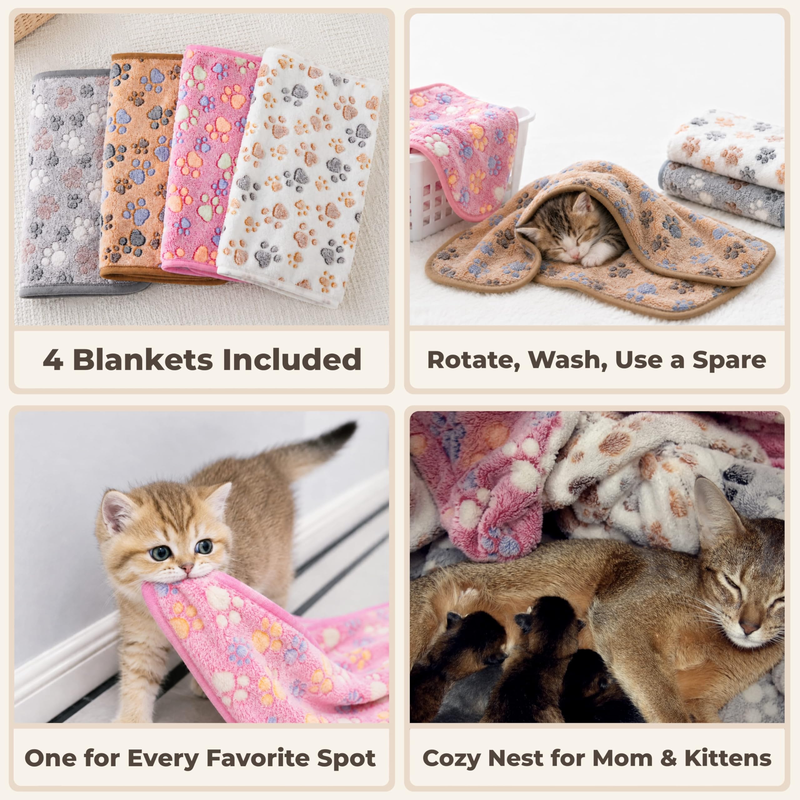 Lfory couverture posée dans un panier pour confort immédiat du chaton