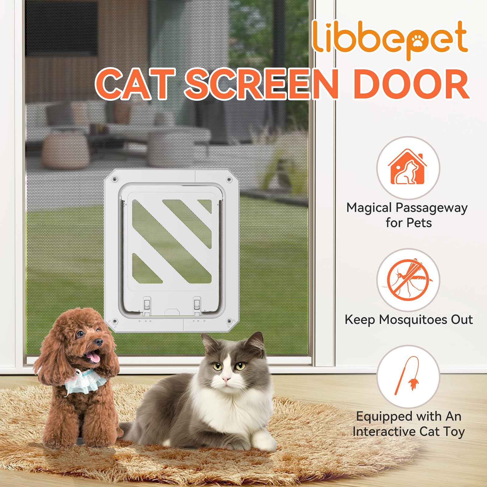 libbepet gros plan trappe magnétique offrant fermeture automatique sûre