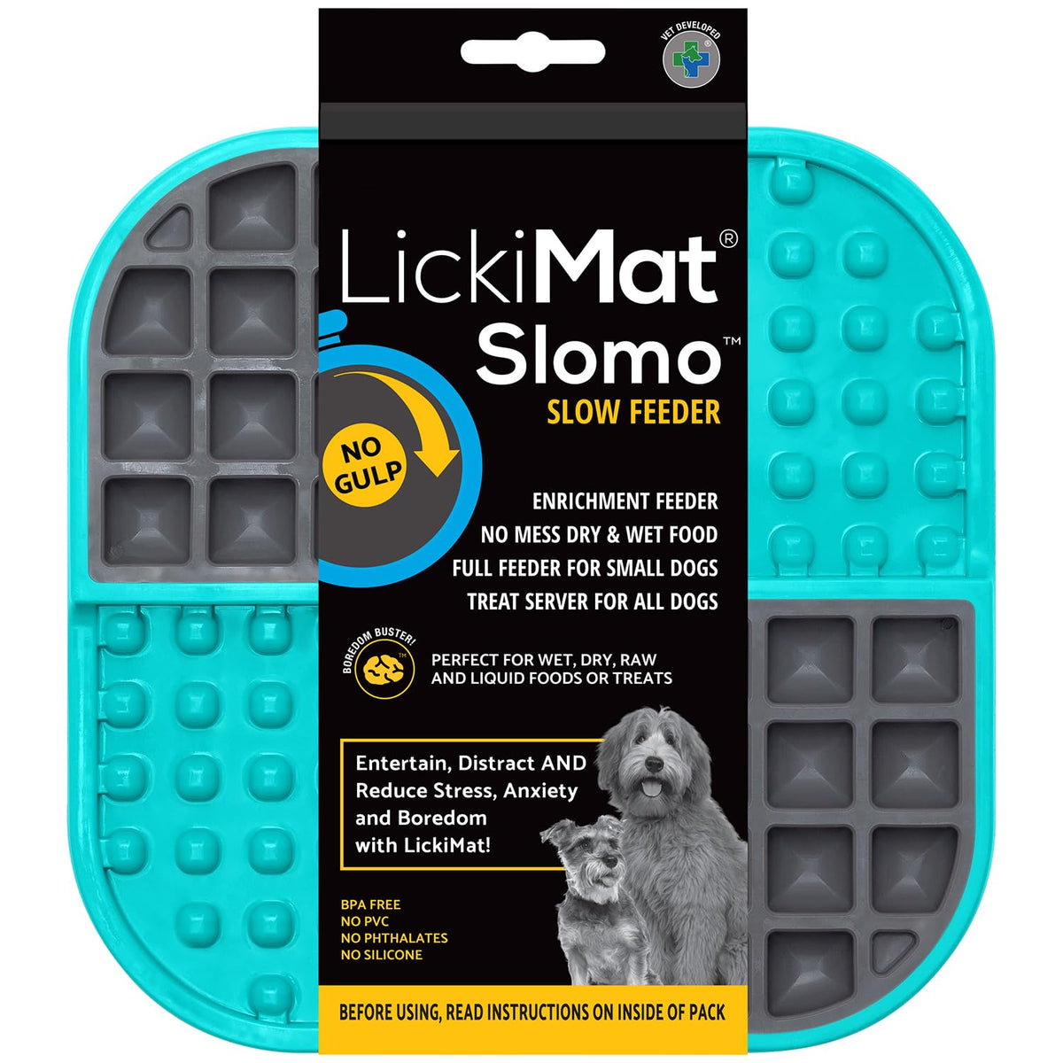 LICKIMAT Slomo vue avant du tapis turquoise favorise repas plus lents