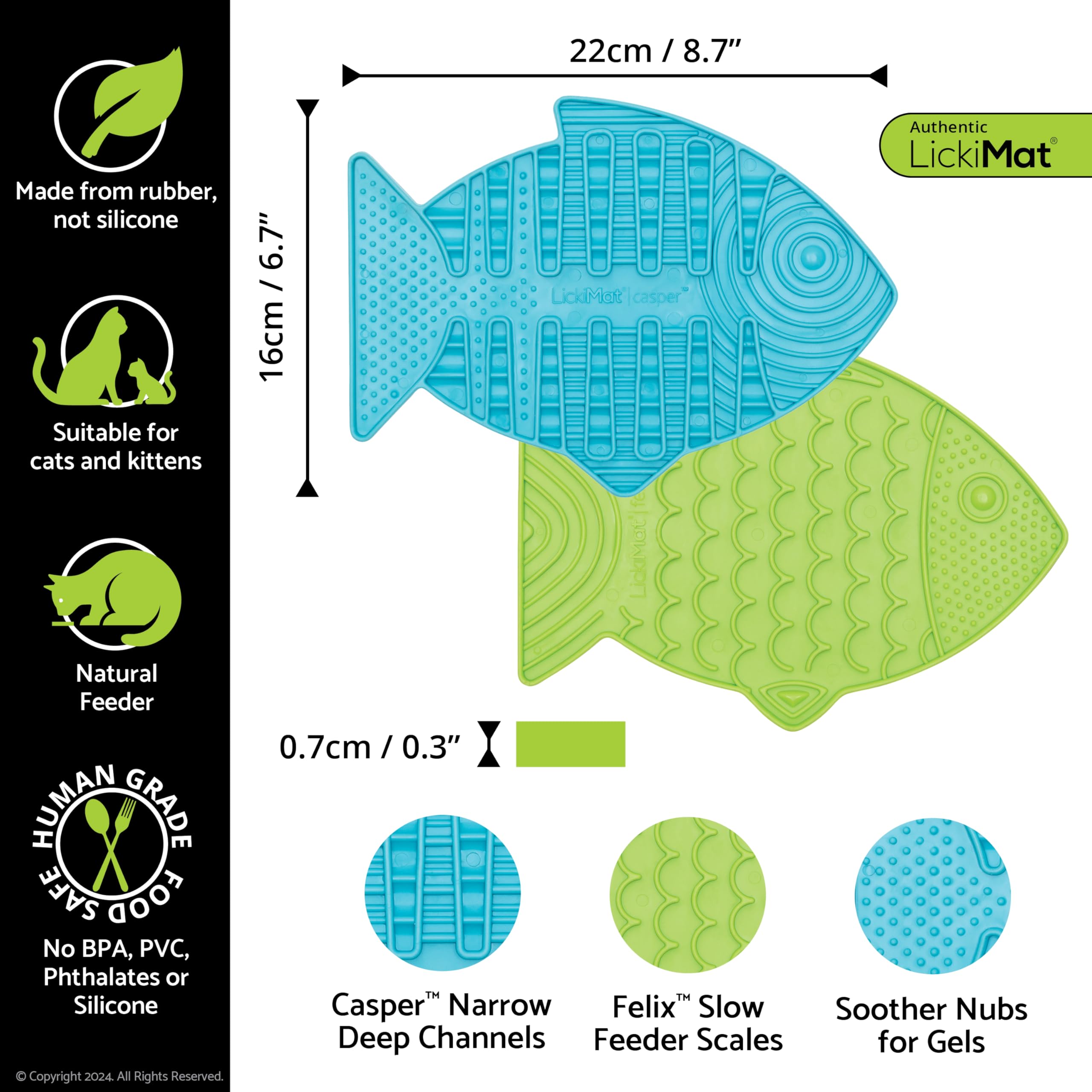 LICKIMAT gros plan sur les rainures illustrant la texture pour léchage prolongé