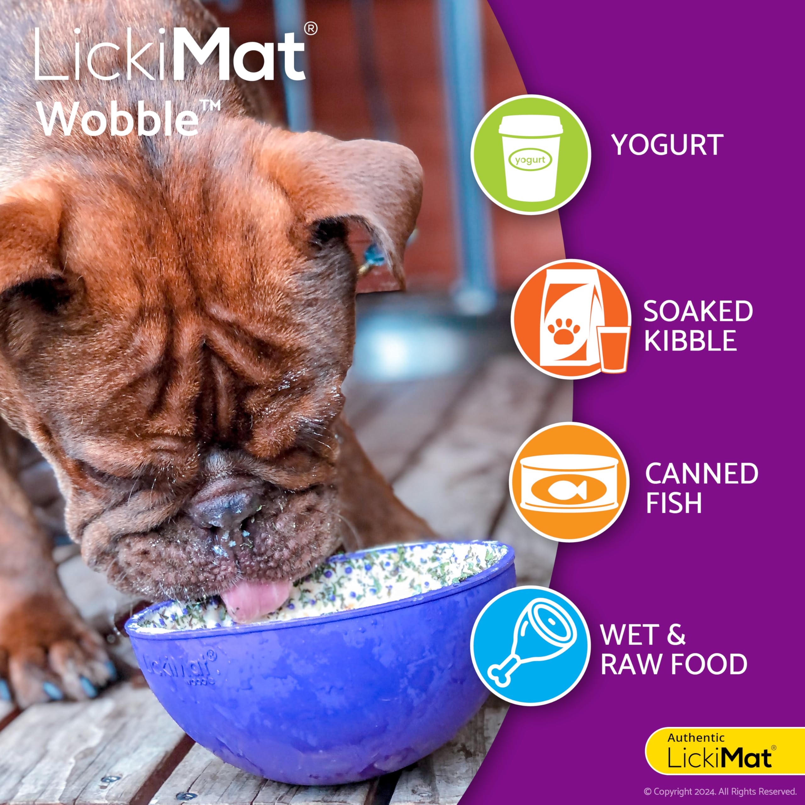 LICKIMAT Wobble comparaison taille avec main pour évaluer capacité