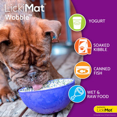 LICKIMAT Wobble comparaison taille avec main pour évaluer capacité