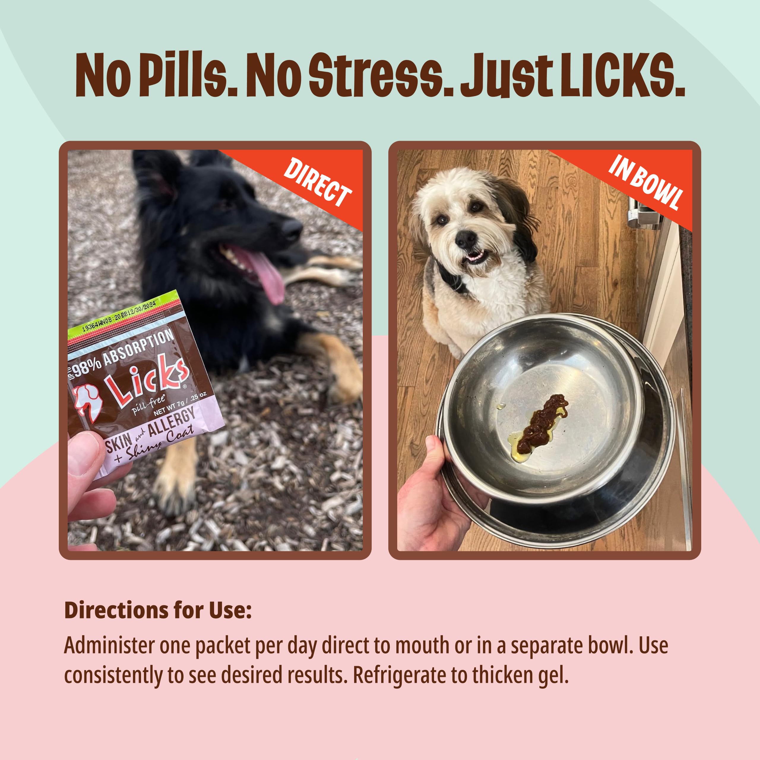 Licks comparaison taille sachet montre portion individuelle pratique