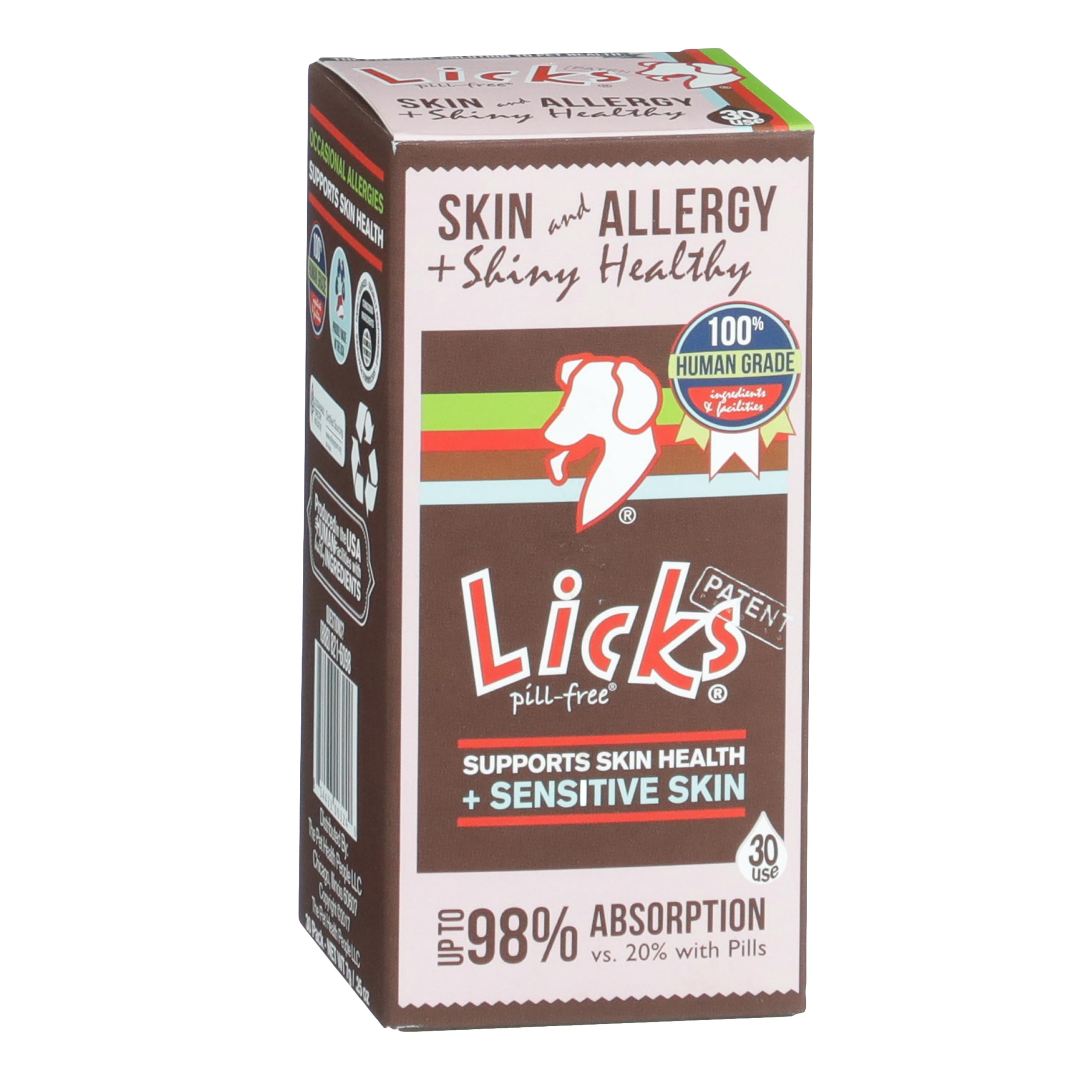 Licks pack avant montrant sachets pratiques et bénéfice confort