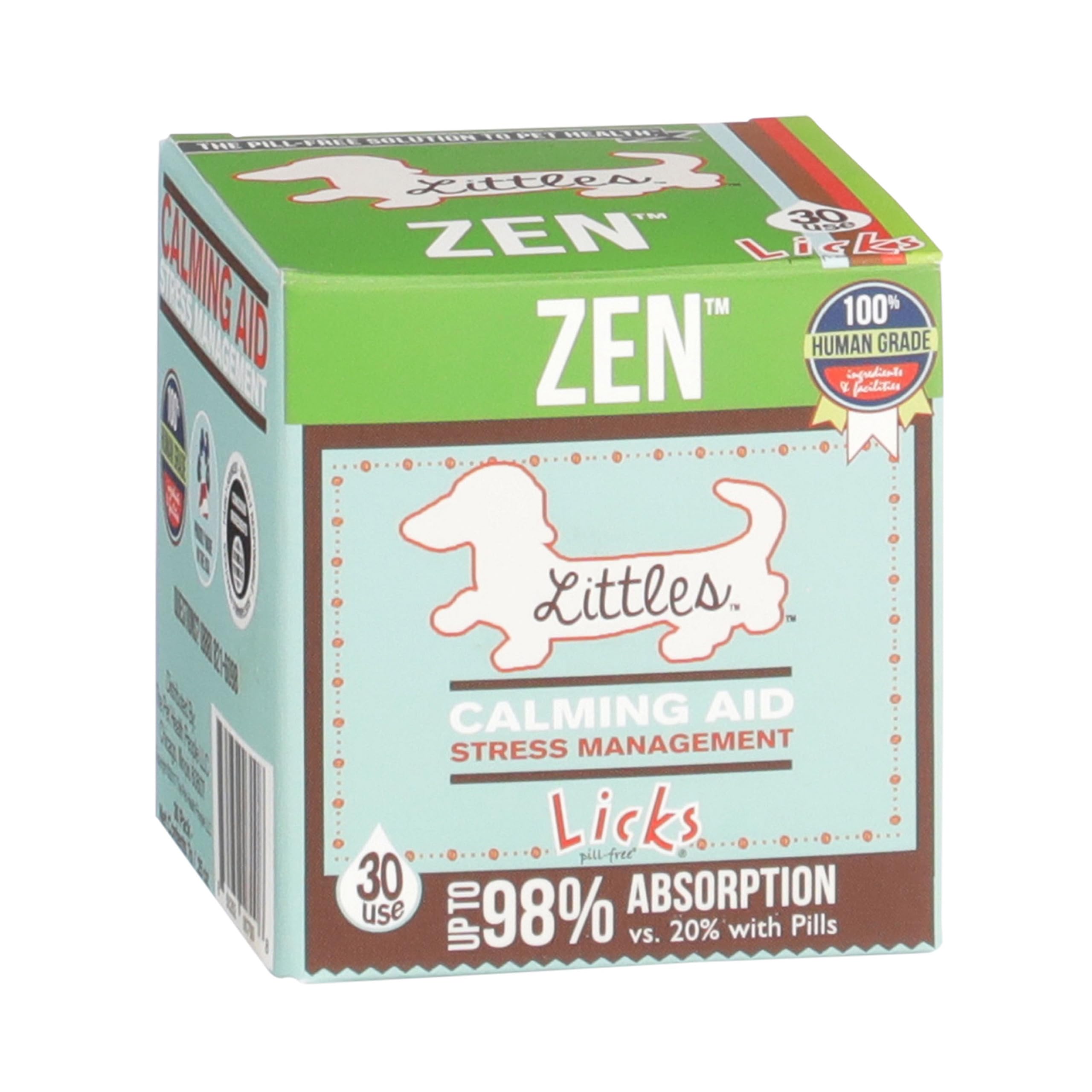 Licks Pill Free emballage avant montrant 30 sachets et praticité
