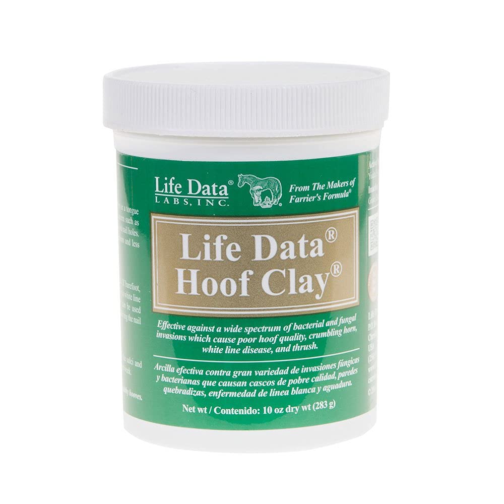 Life Data Labs pot Hoof Clay face avant montrant l'étiquette et facilité d'application