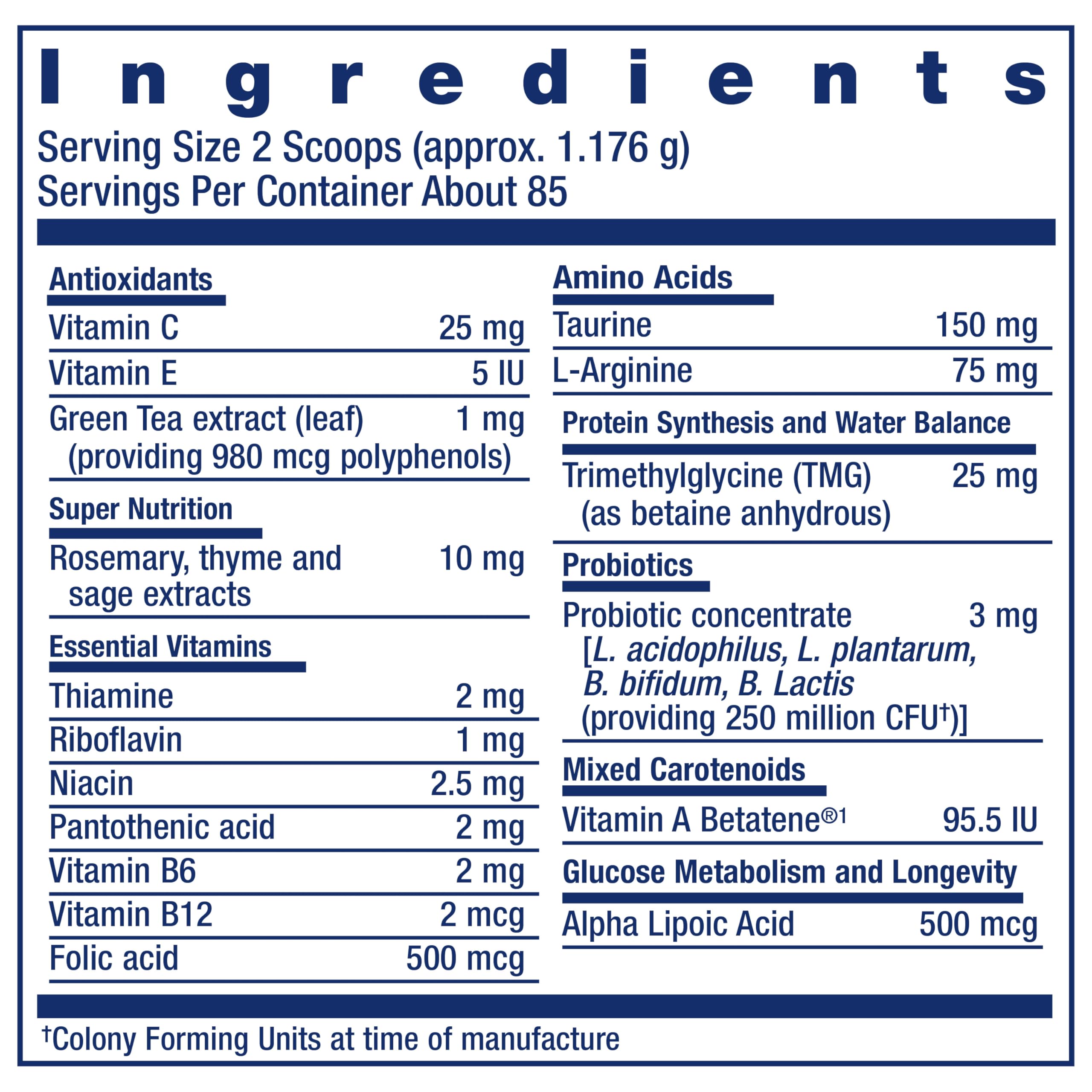 Life Extension cuillère doseuse avec portion montrant contrôle précis du dosage