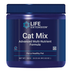Life Extension étiquette du flacon montrant le complément pour chats et sa clarté