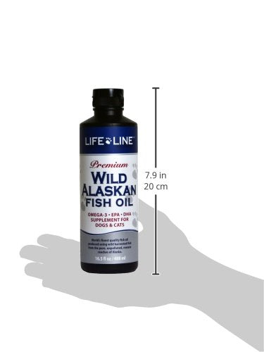 Life Line Pet Nutrition flacon à côté d’une cuillère pour visualiser l’échelle