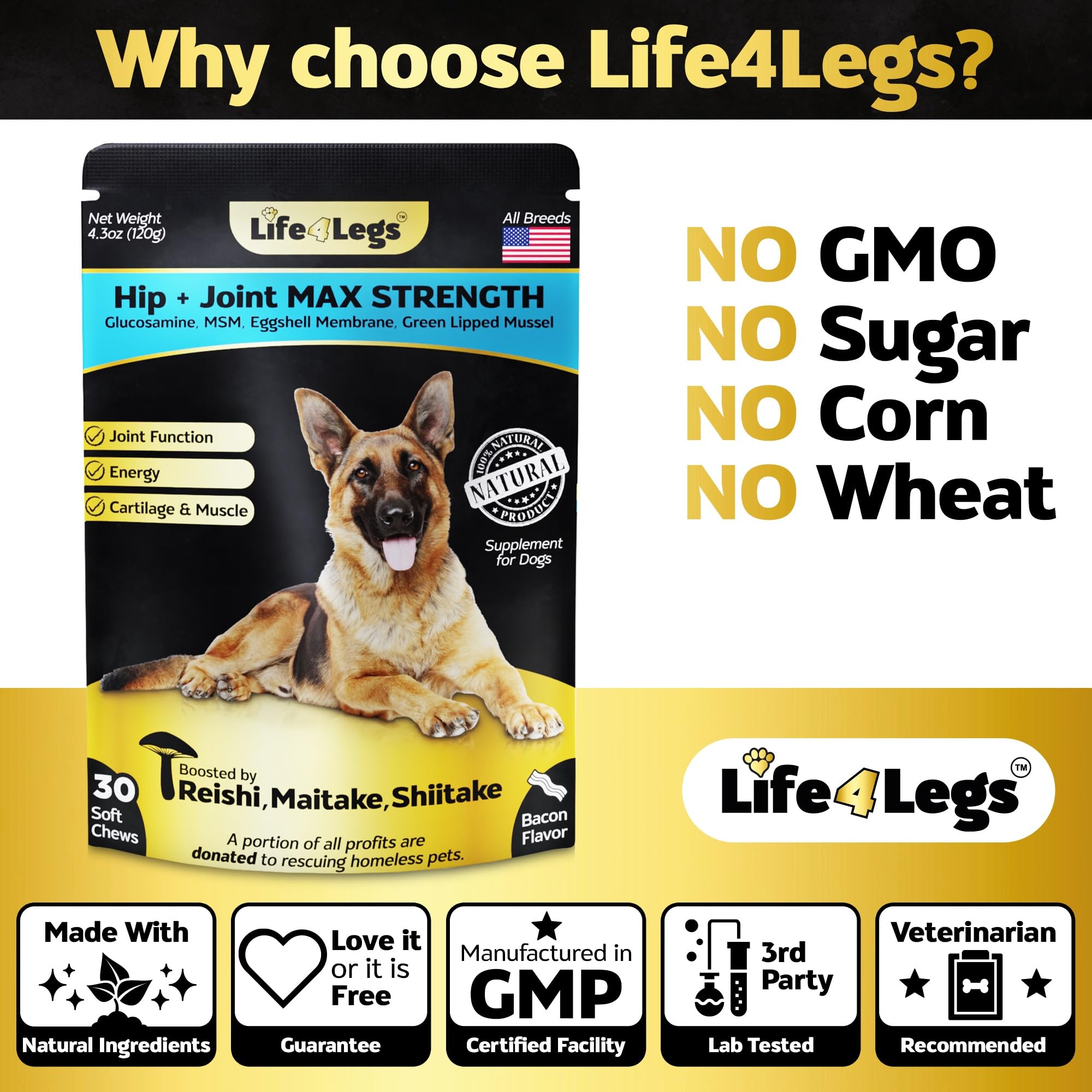 Life4Legs étiquette ingrédients détaillés pour transparence qualité