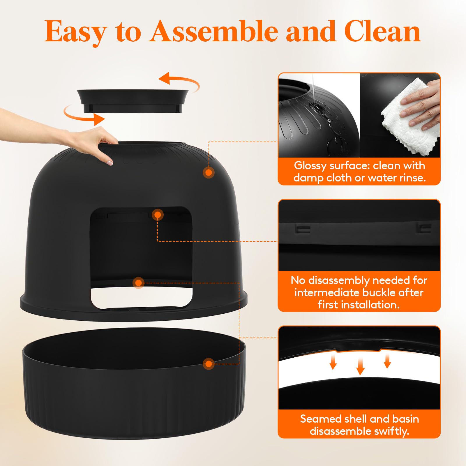 lifewit pelle accrochée au pot pour rangement pratique et gain de temps