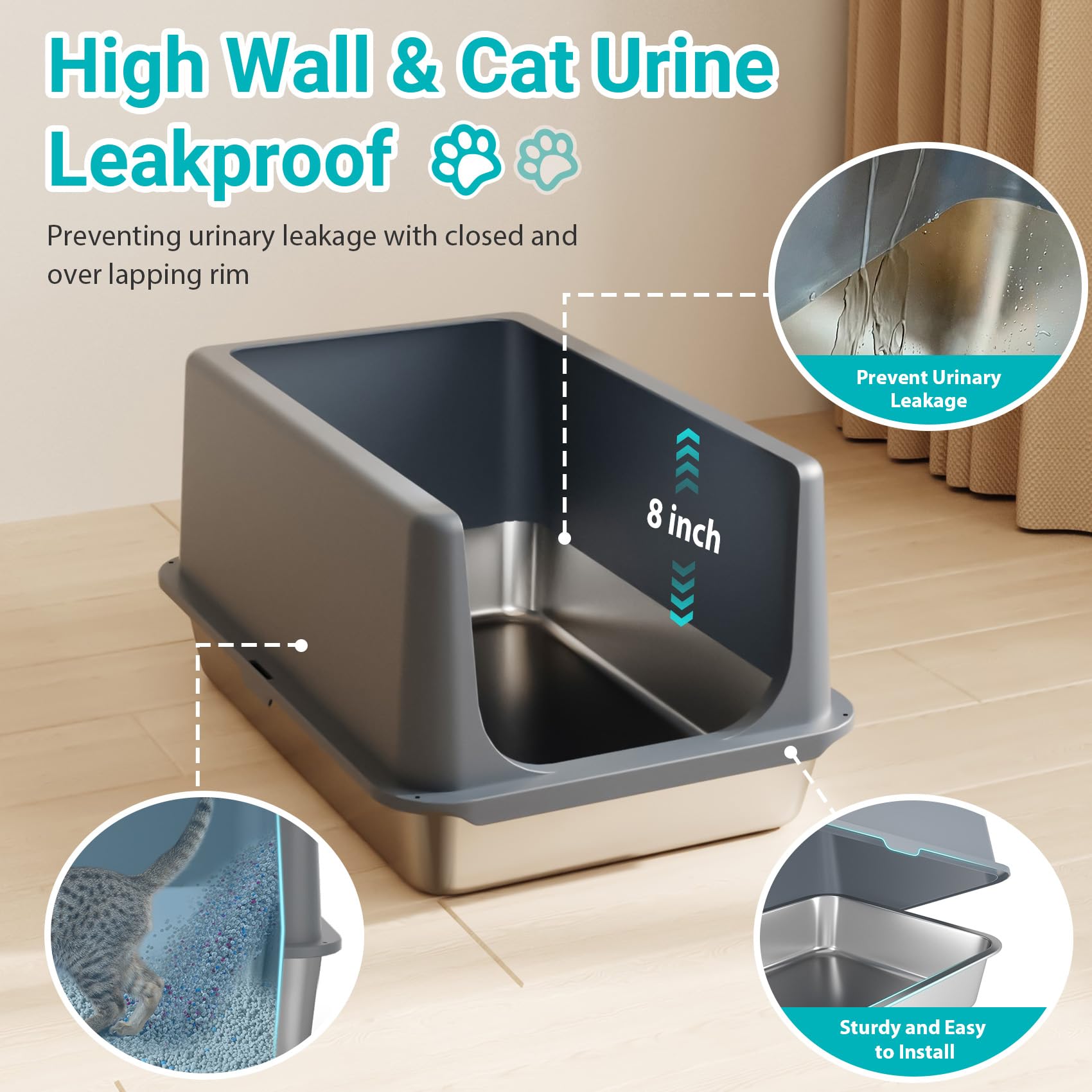 LIHONG gros plan surface acier inoxydable non adhésive, nettoyage facile et sans odeur