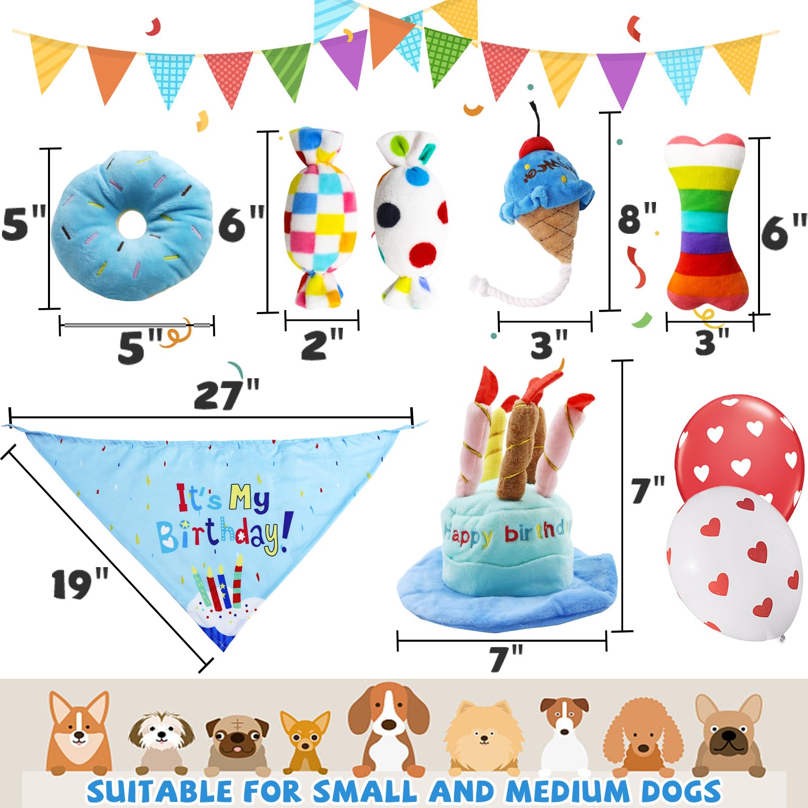 lilfrd ensemble de cinq jouets colorés vus à plat, variété pour divertir