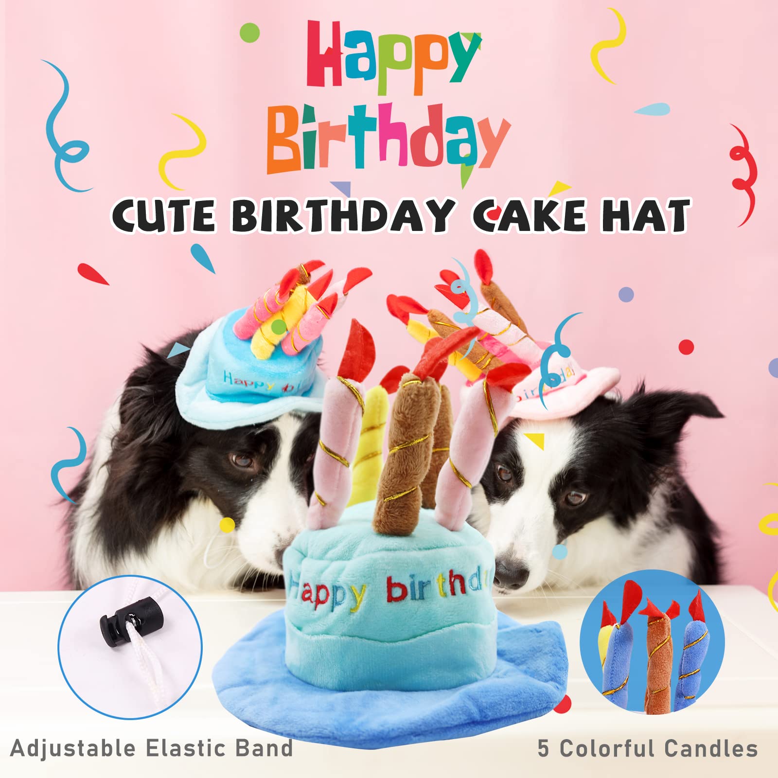 lilfrd chien porte chapeau gâteau réglable, moment photogénique festif