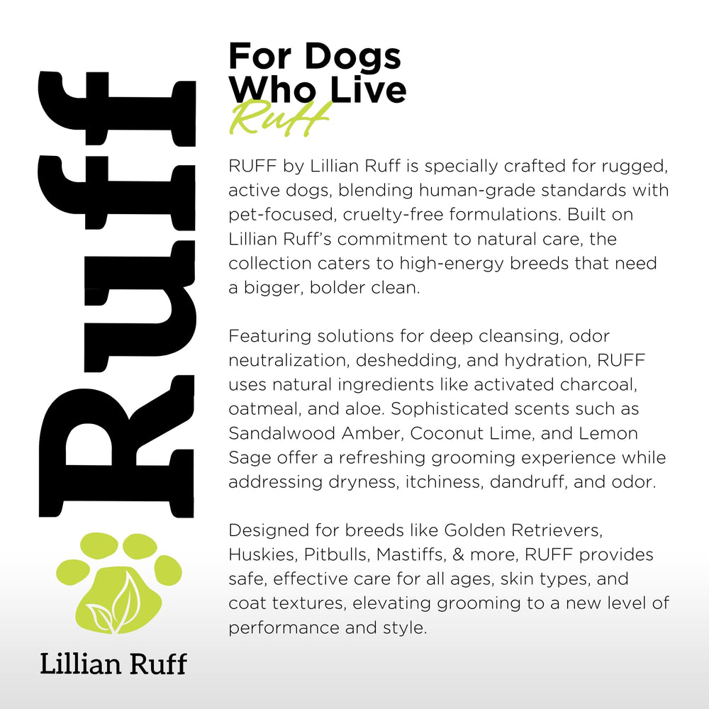 Lillian Ruff ingrédients naturels montrant oméga, aloe et avoine