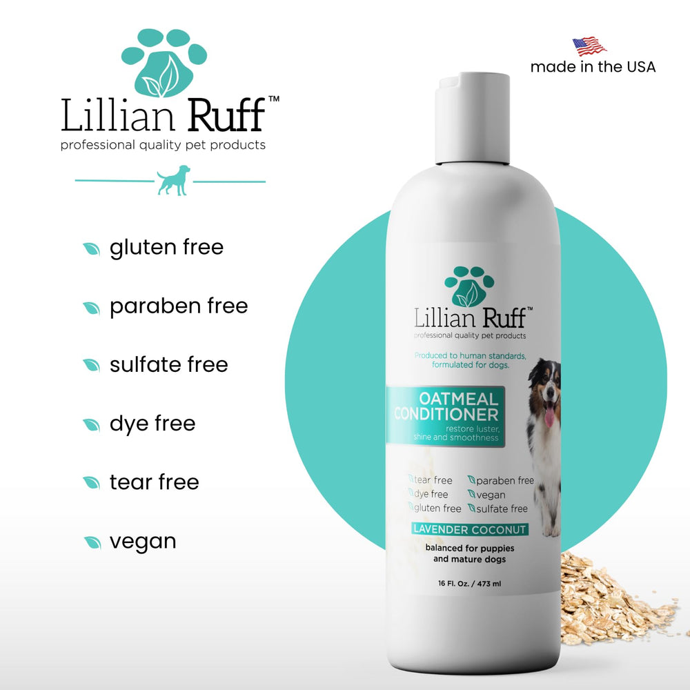 Lillian Ruff conditionneur à côté d'un ruban pour échelle montre taille 16oz pratique
