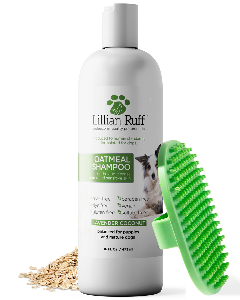 Lillian Ruff face de la bouteille montrant emballage et format 16oz offrant confort d'utilisation