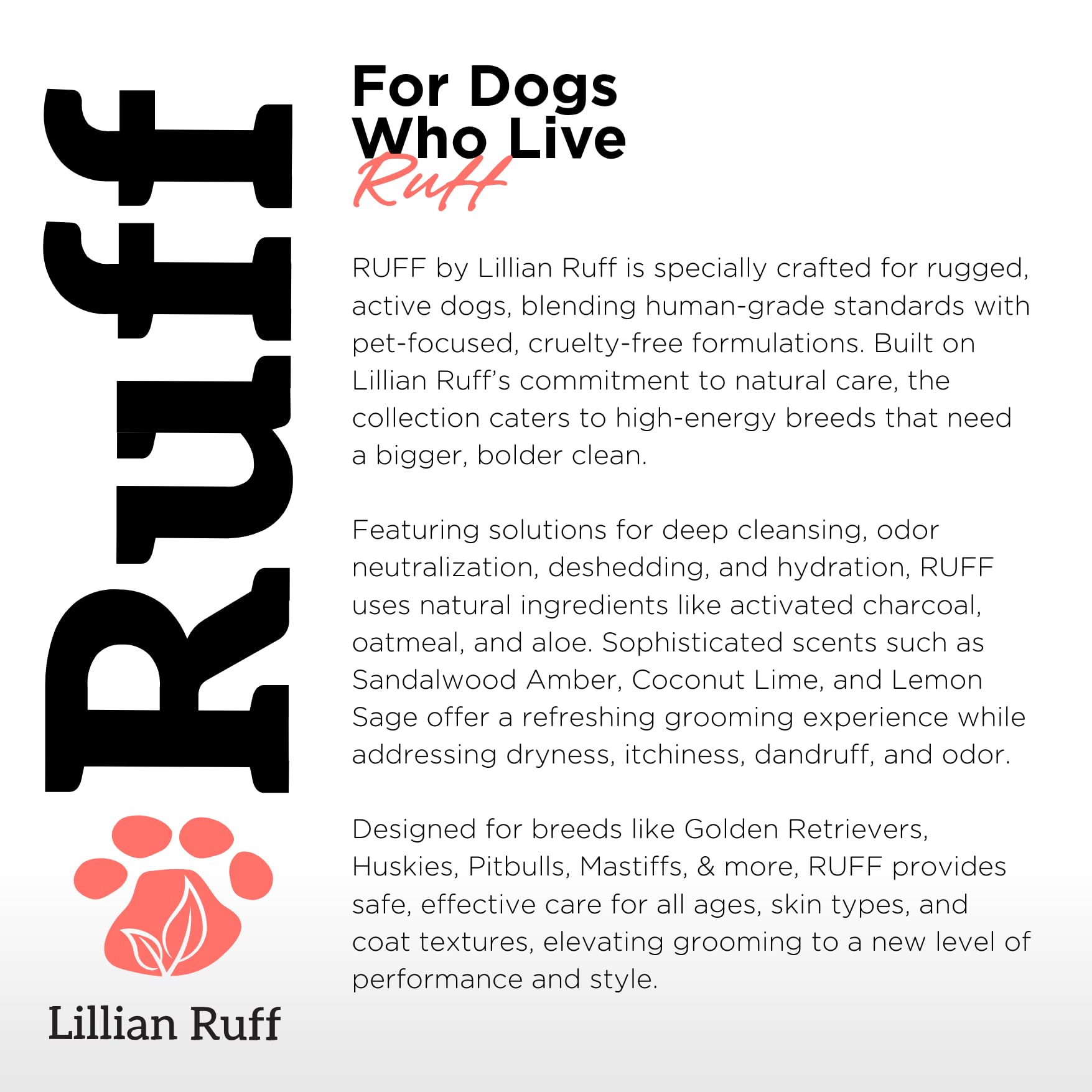 Lillian Ruff pelage après utilisation brillant et démêlé
